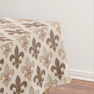 Neutrale Erde Royal Fleur-de-lis Stil Tischdecke