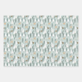 Neutrale Erdfarben Waldtiere Winterwild Geschenkpapier Set (Vorderseite 3)