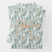 Neutrale Erdfarben Waldtiere Winterwild Geschenkpapier Set (Beispiel)