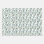 Neutrale Erdfarben Waldtiere Winterwild Geschenkpapier Set (Vorderseite)