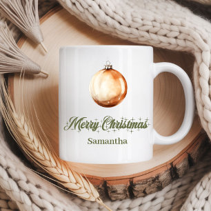 Neutrale Erdig-Weihnachtstasse mit individuellem N Kaffeetasse