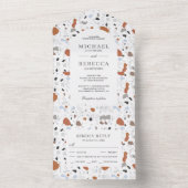 Neutrale Erdnähe Minimal Terrazzo Hochzeit All In One Einladung (Innen Boden)