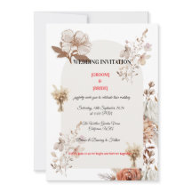 Neutrale Erdtöne-Hochzeitskarte