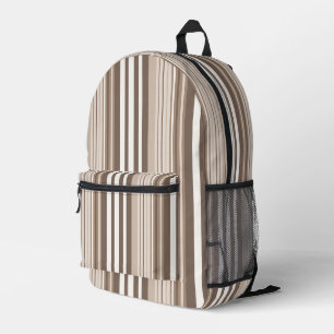 Neutrale Erdtöne Streifen Muster Design Bedruckter Rucksack