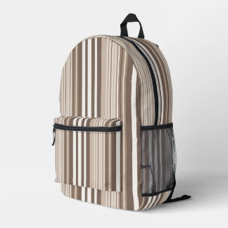 Neutrale Erdtöne Streifen Muster Design Bedruckter Rucksack