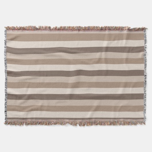 Neutrale Erdtöne Streifen Muster Design Decke (Vorderseite)