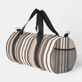 Neutrale Erdtöne Streifen Muster Design Duffle Bag