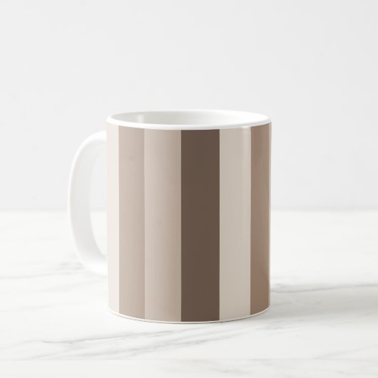 Neutrale Erdtöne Streifen Muster Design Kaffeetasse (Vorderseite Links)