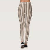 Neutrale Erdtöne Streifen Muster Design Leggings (Rückseite)