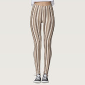 Neutrale Erdtöne Streifen Muster Design Leggings (Vorderseite)