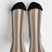 Neutrale Erdtöne Streifen Muster Design  Socken (Oben)