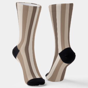 Neutrale Erdtöne Streifen Muster Design  Socken