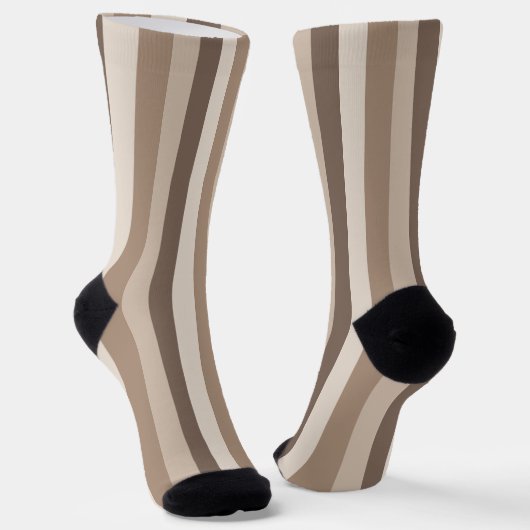 Neutrale Erdtöne Streifen Muster Design  Socken (Gewinkelt)