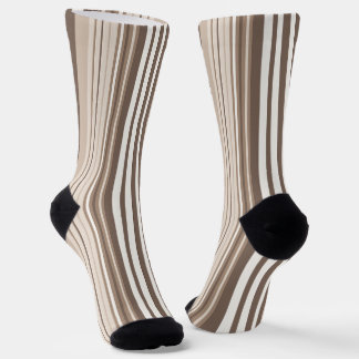 Neutrale Erdtöne Streifen Muster Design Socken