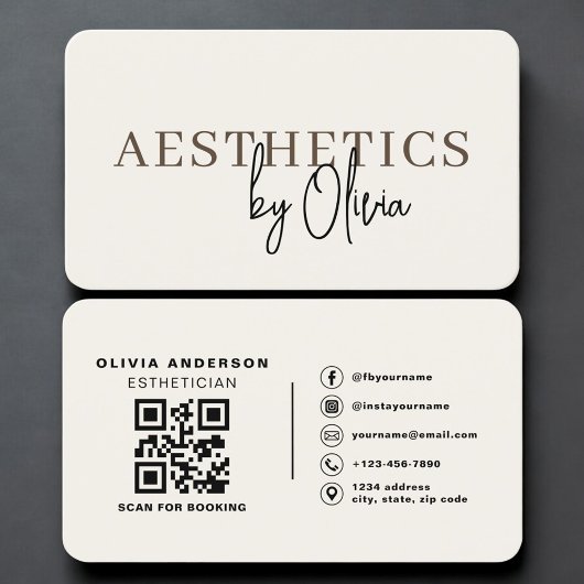 Neutrale Esthetiker-Gesundheitspflege-QR-Code Prof Visitenkarte
