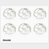 Neutrale Eukalyptus-Elephant-Babydusche Runder Aufkleber (Blatt)