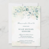 Neutrale Eukalyptus-Grünflächen für die Geschlecht Einladung (Vorderseite)