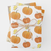 Neutrale Fall Wasserfarbenkürbis und Schmetterling Geschenkpapier Set (Beispiel)
