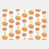 Neutrale Fall Wasserfarbenkürbis und Schmetterling Geschenkpapier Set (Vorderseite)