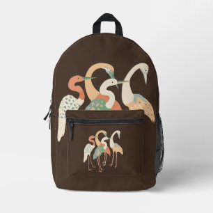 Neutrale Farb-Pop-Art-Krane   Bedruckter Rucksack