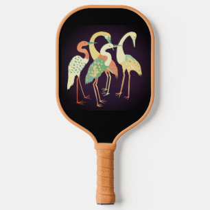 Neutrale Farb-Pop-Art-Krane Pickleball Schläger