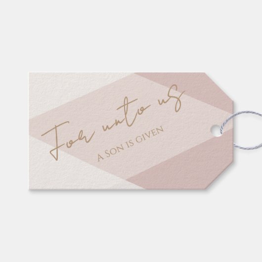 Neutrale Farbe für Uns ein Kind ist Geborene Gesch Geschenkanhänger (Vorderseite (Horizontal))