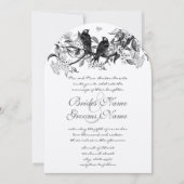 Neutrale Farbe Rustikale Chic Lovebird Hochzeit Einladung (Vorderseite)