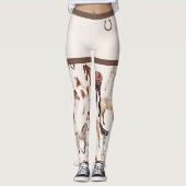 Neutrale Farbe von Pferden und Hufeisen Leggings (Vorderseite)