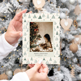 Neutrale Farben Bäume Minimalistische Foto Ferienk Feiertagskarte