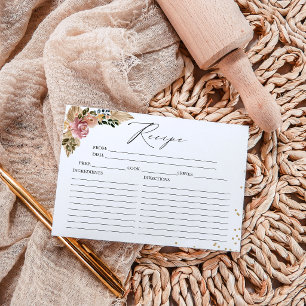 Neutrale Farben Boho Brautparty Rezeptkarten Einladung