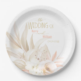 Neutrale Farben Elegante Hochzeit Pappteller