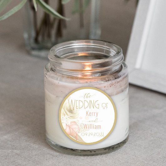 Neutrale Farben Elegante Hochzeit Runder Aufkleber