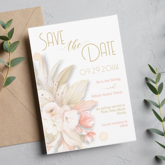 Neutrale Farben Elegante Save the Date Hochzeitska Einladung