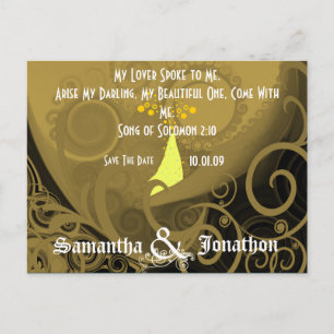 Neutrale Farben Tan Save the Date Elegant Cala Lil Ankündigungspostkarte