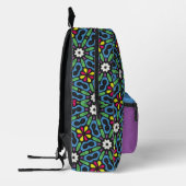 Neutrale, farbenfrohe Mandala Monogramm-Initialen Bedruckter Rucksack (Links)
