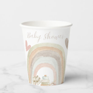 Neutrale Farbtöne Babydusche Pappbecher