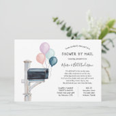 Neutrale Ferndusche nach Geschlecht Einladung (Stehend Vorderseite)