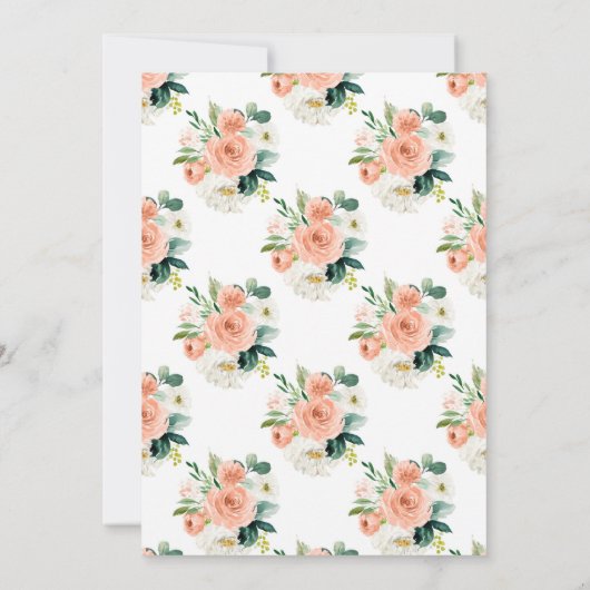 Neutrale Floral Pumpkin Fall Baby Dusche Einladung (Rückseite)