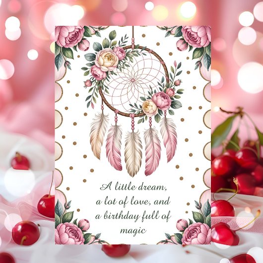 Neutrale Florale Boho Geburtstagsgrüße Karte