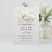 Neutrale Florale Hochzeit Save The Date (Stehend Vorderseite)