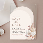 Neutrale florale Pampas Arch Wedding Save the Date Acryleinladungen