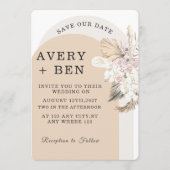 Neutrale Florale Save the Date Einladung (Vorderseite)