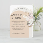 Neutrale Florale Save the Date Einladung (Stehend Vorderseite)
