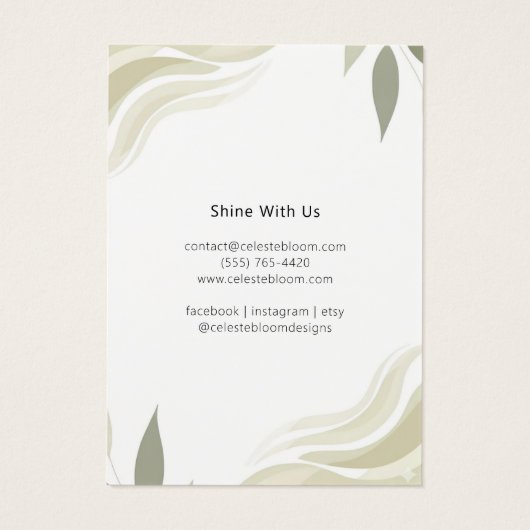 Neutrale Foliage Waves Artwork-Karte (Rückseite)