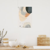 Neutrale Formen mit Punktmuster Poster (Küche)