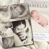 Neutrale Foto Collage Baby Ankündigung