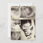 Neutrale Foto Collage Baby Ankündigung (Rückseite)
