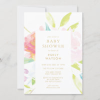 Neutrale Frühlingswasserfarbe Babydusche