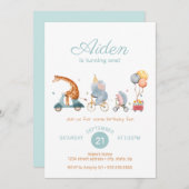 Neutrale Geburtstagspartei des süßen Tiers Einladung (Vorne/Hinten)