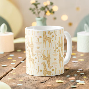 Neutrale gelbe Giraffen-Safari-Boho-Muster Kaffeetasse